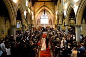 Walking down the aisle in our beautiful church, St Stephens